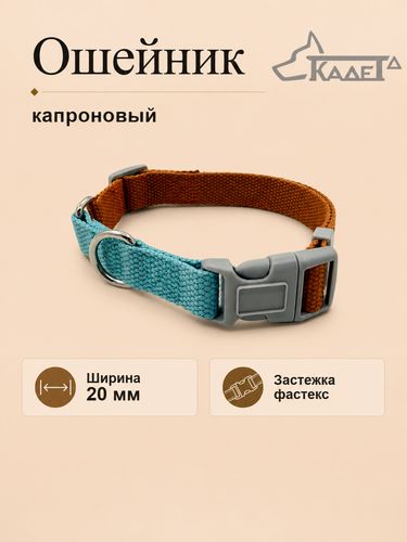 Ошейник №20 фастекс бежево-голубой капрон